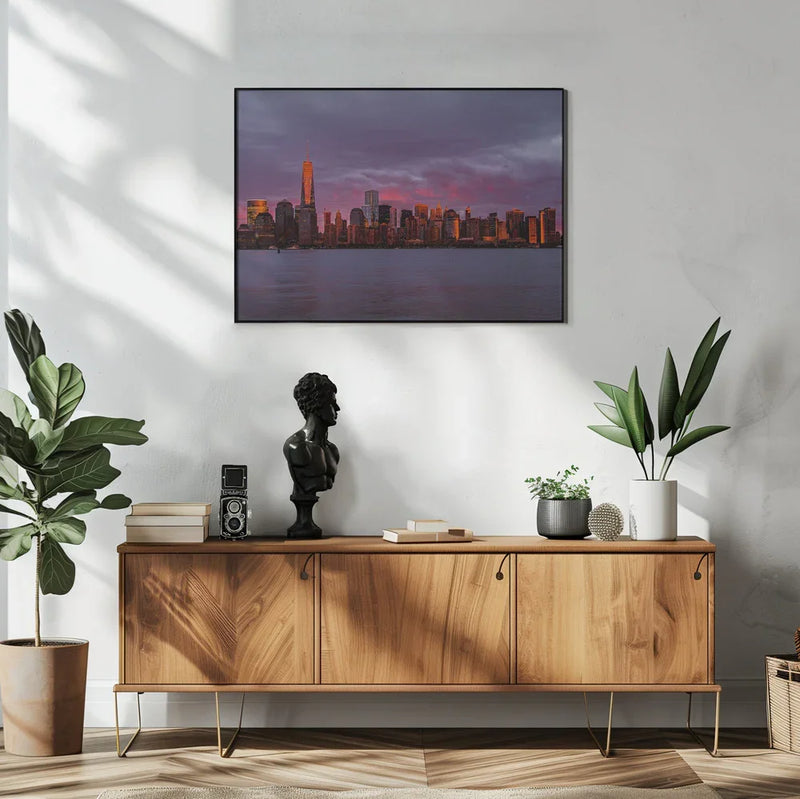 New York City Sunset Framed Art Bing Yu | Home or Office Art