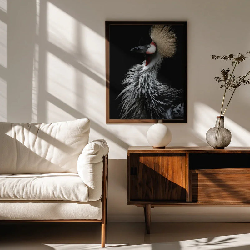 Crowned crane's portrait Framed Art Eiji Itoyama | Home or Office Art