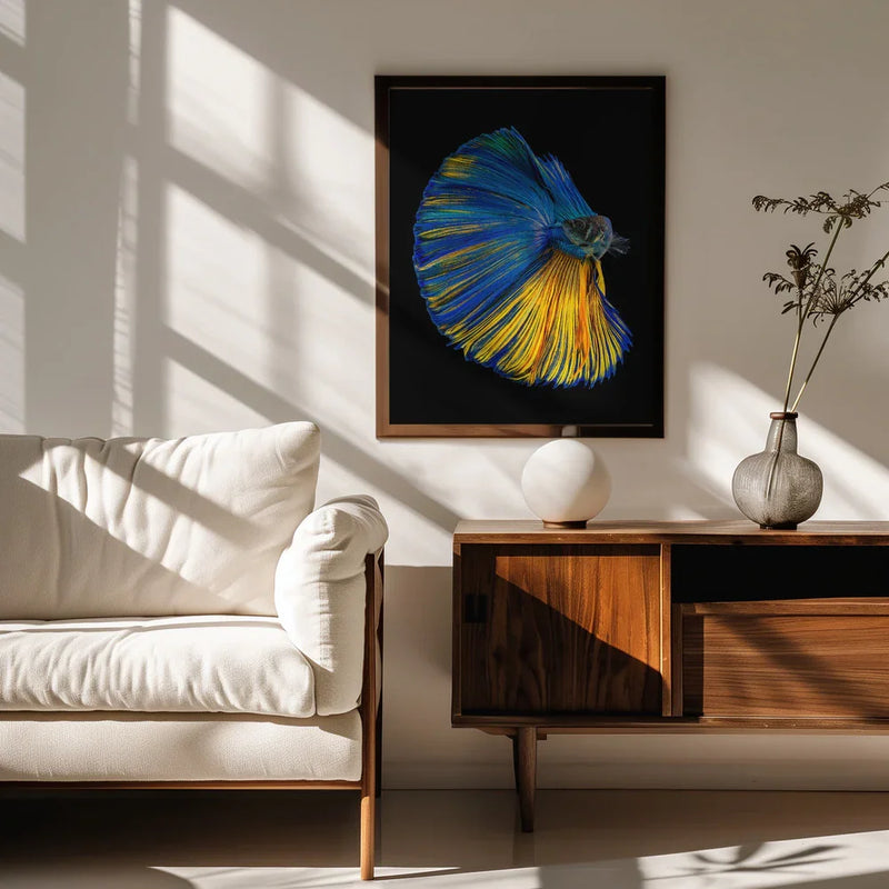 Yellow &amp; Blue Framed Art Andi Halil | Home or Office Art