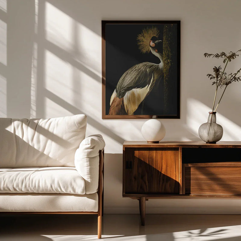 Grey Crowned Crane Framed Art Jealousy | Home or Office Art