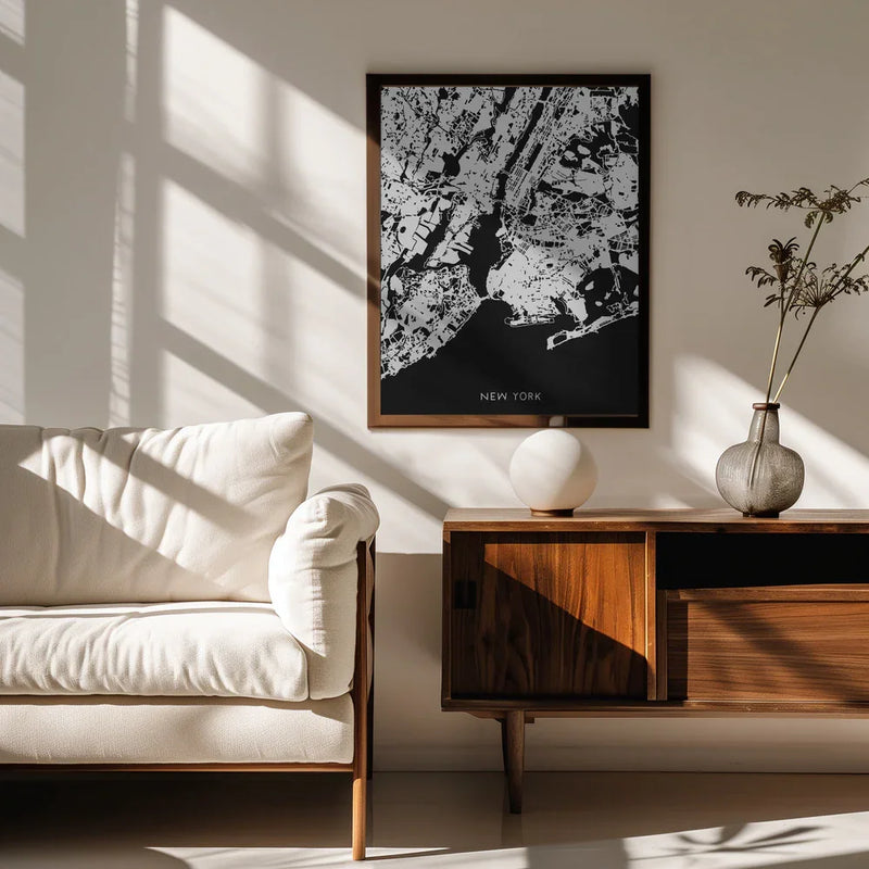 map_new york_002_black Framed Art Pictufy Studio II | Home or Office Art