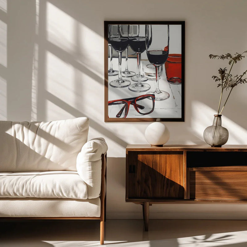 Still Life With Red Glasses - Treechild Framed Art | Home or Office Art