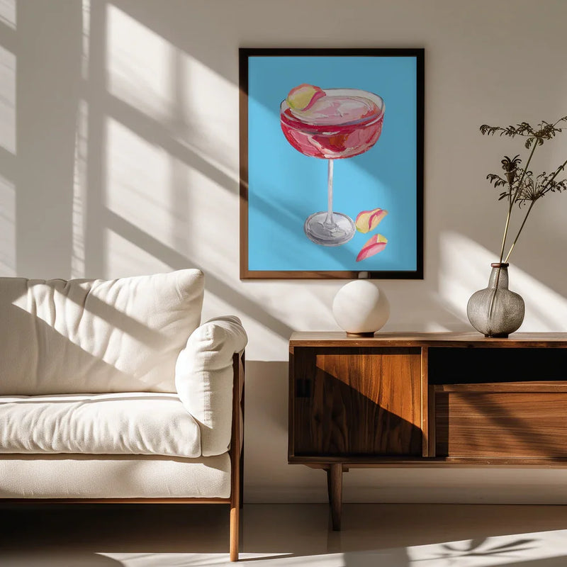 Sparkling Rose Gin Cocktail - Alice Straker Framed Art | Home or Office Art