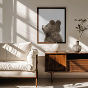 Peekaboo Baby Bear Back Framed Art Lola Peacock | Home or Office Art