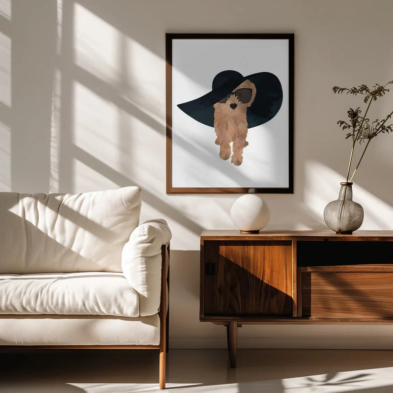 Cockapoo Sun Hat Framed Art Sarah Manovski | Home or Office Art