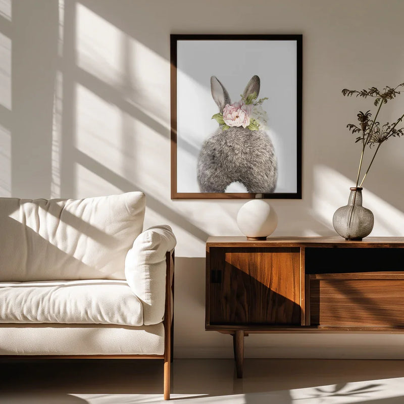 Floral Bunny Back Framed Art Lola Peacock | Home or Office Art