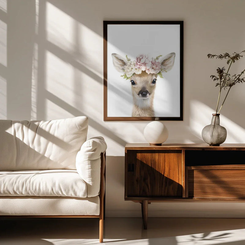 Floral Baby Deer Framed Art Lola Peacock | Home or Office Art