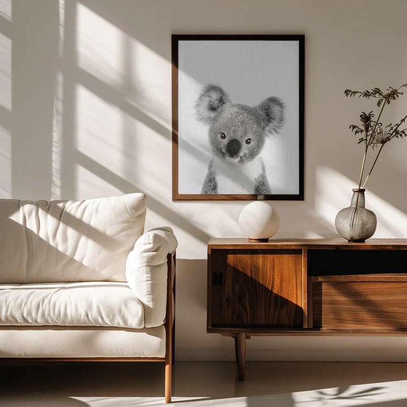 Peekaboo Baby Koala Framed Art Lola Peacock | Home or Office Art
