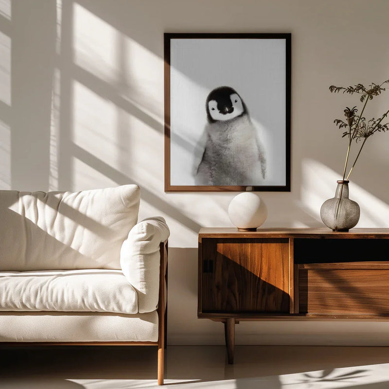 Peekaboo Baby Penguin Framed Art Lola Peacock | Home or Office Art