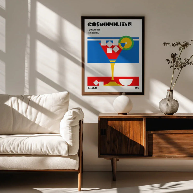 Cosmopolitan Bauhaus Cocktail - Retrodrome Framed Art | Home or Office Art