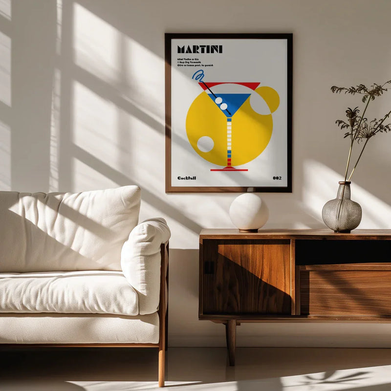 Martini Bauhaus Cocktail - Retrodrome Framed Art | Home or Office Art