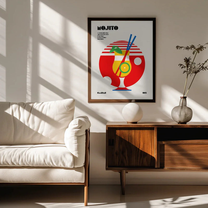 Mojito Bauhaus Cocktail - Retrodrome Framed Art | Home or Office Art