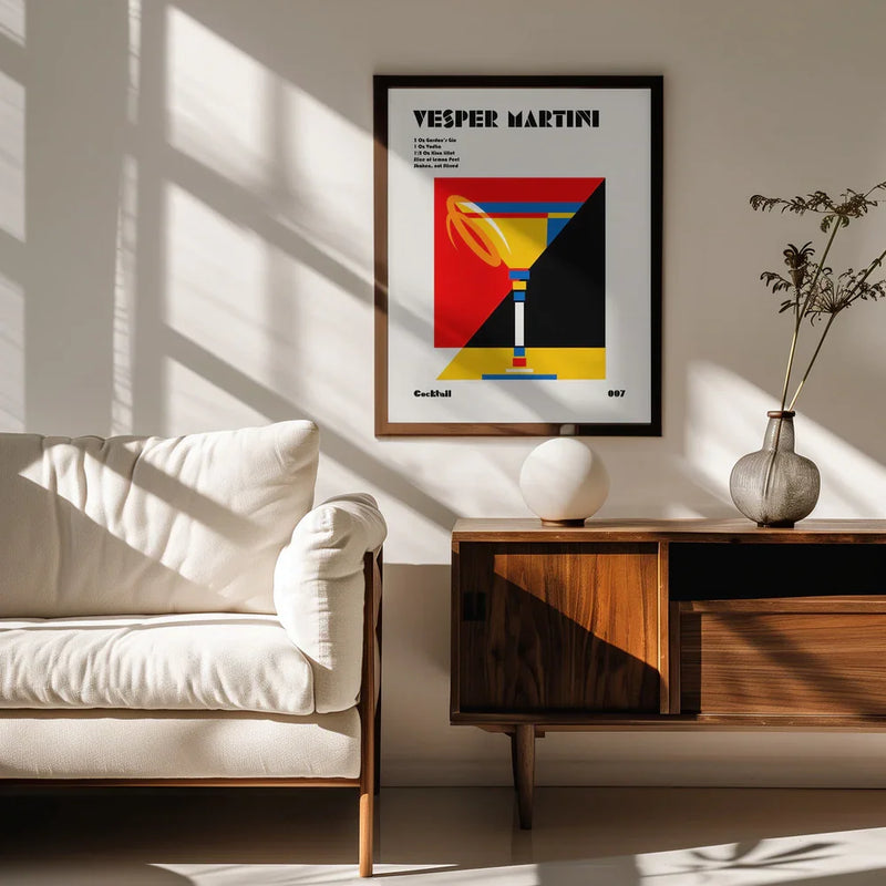Vesper Martini Bauhaus Cocktail - Retrodrome Framed Art | Home or Office Art