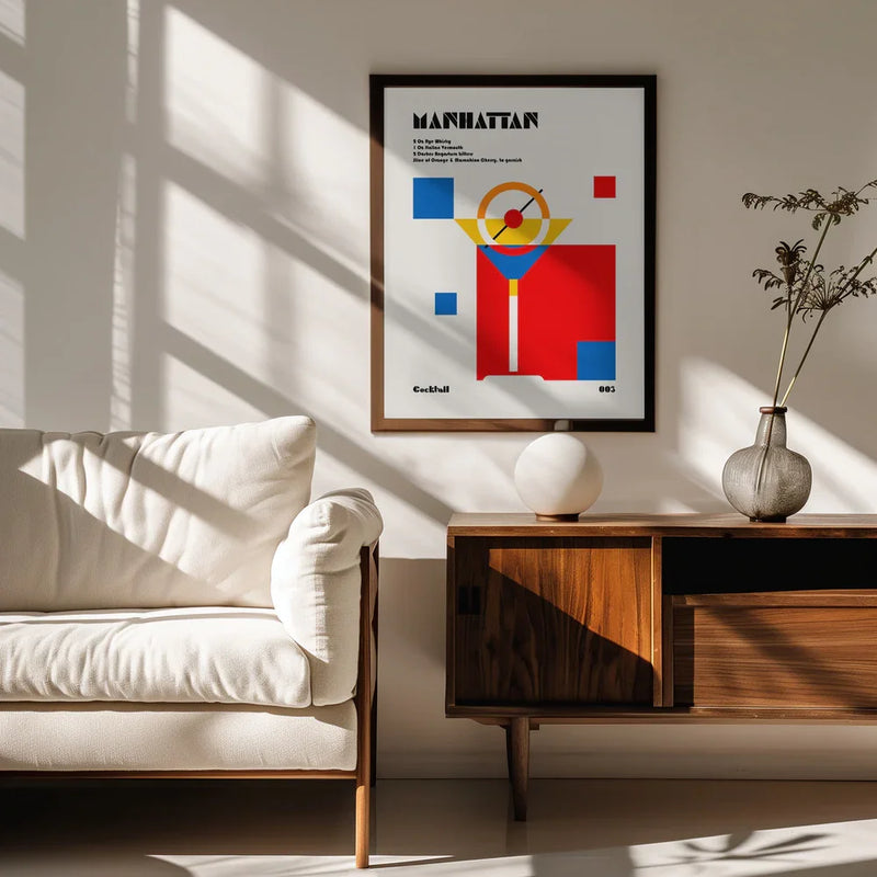 Manhattan Bauhaus Cocktail - Retrodrome Framed Art | Home or Office Art
