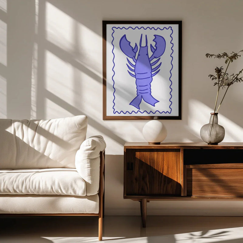 Purple Lobster Stamp - Athene Fritsch Framed Art | Home or Office Art