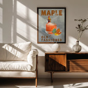 Maple Old Fashioned Cocktail - The Whiskey Ginger Framed Art | Home or Office Art