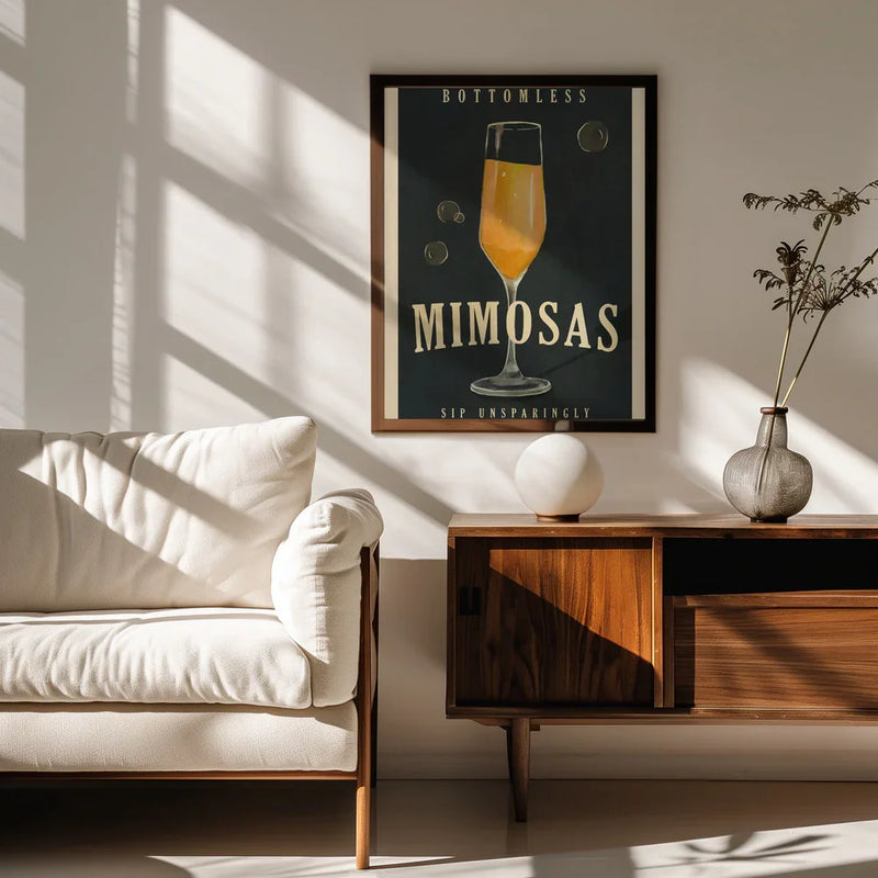 Bottomless Mimosas Art Deco Cocktail Bar Art - The Whiskey Ginger Framed Art | Home or Office Art