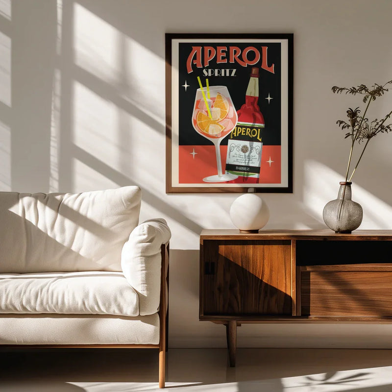 Aperol Spritz_Black - WallChart Art Studio Framed Art | Home or Office Art