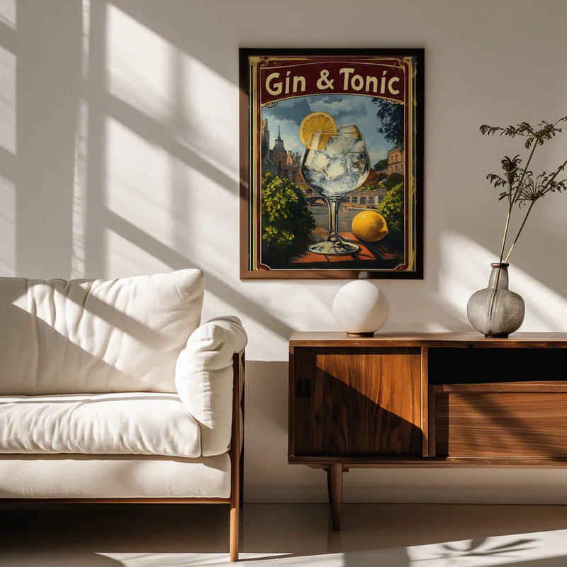 Gin &amp; Tonic Vintage - Andreas Magnusson Framed Art | Home or Office Art