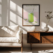 Chilled Matcha Drink - Nazma Khokhar Framed Art | Home or Office Art