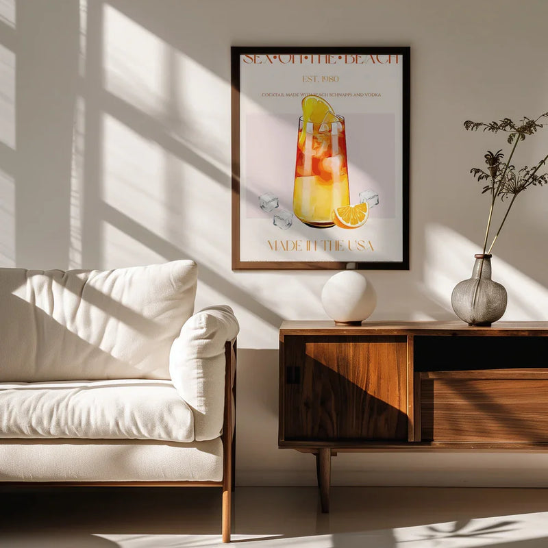 Tropical Sunset Sip - Nazma Khokhar Framed Art | Home or Office Art