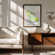 Tequila Drink With Lime And Ice - Nazma Khokhar Framed Art | Home or Office Art