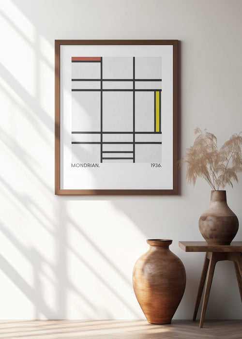 Composition in White, Red, and Yellow 1936 Framed Art Modern Wall Decor