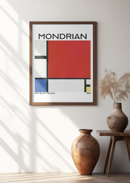 Composition with Red, Blue, and Yellow 1930 Framed Art Modern Wall Decor