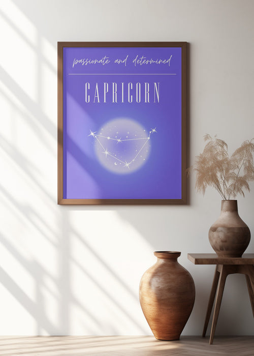 Capricorn Zodiac Print Art Framed Art Modern Wall Decor