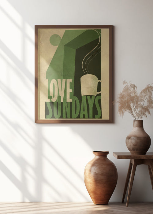 Love Sunday print Framed Art Modern Wall Decor