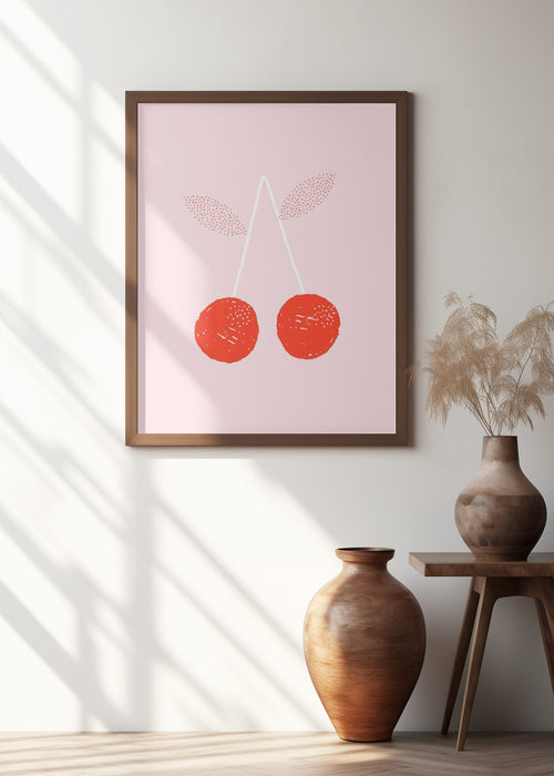 Cherries Framed Art Modern Wall Decor