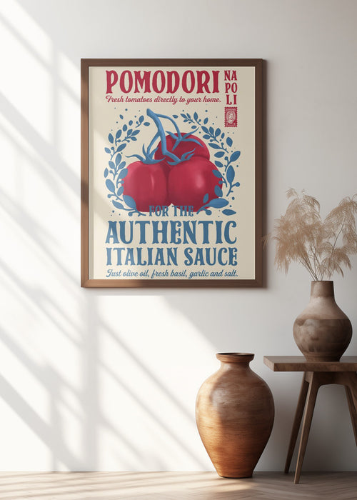 Pomodori Kitchen print Framed Art Modern Wall Decor