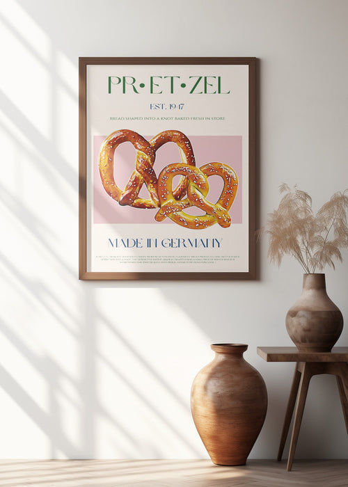 Pretzel Print Framed Art Modern Wall Decor
