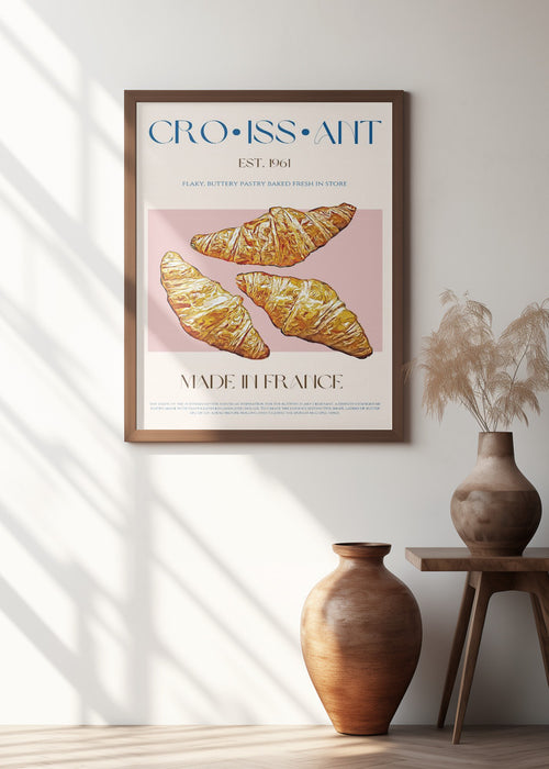 Croissant Print Framed Art Modern Wall Decor