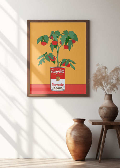 Campbells Soup Tomato Plant Retro Illustration Framed Art Modern Wall Decor
