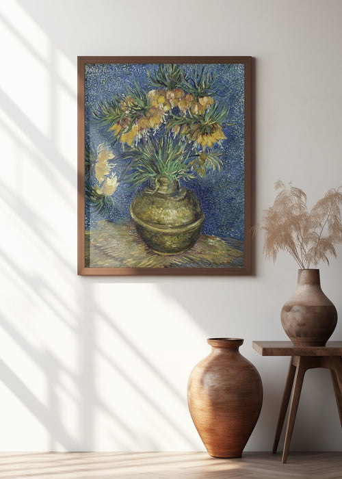 Vincent Van Gogh's Imperial Fritillaries In a Copper Vase (1887) Framed Art Modern Wall Decor