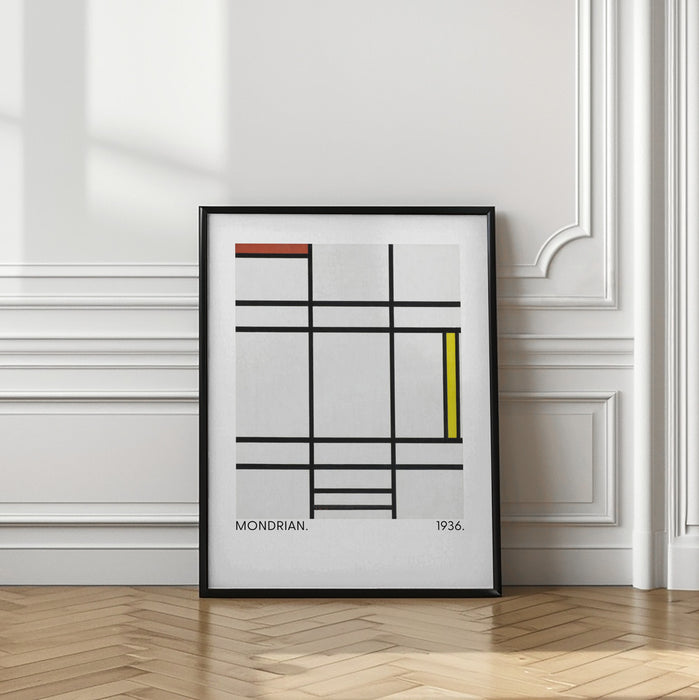 Composition in White, Red, and Yellow 1936 Framed Art Modern Wall Decor