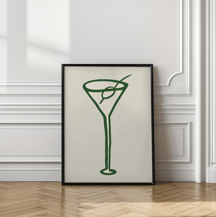 Cocktail Green Framed Art Modern Wall Decor