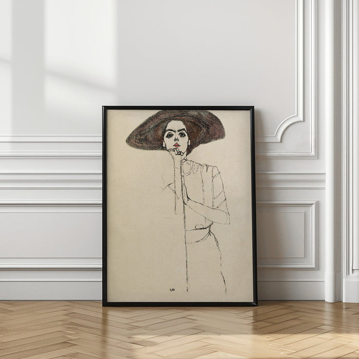 Portrait of a Woman 1910 Framed Art Modern Wall Decor