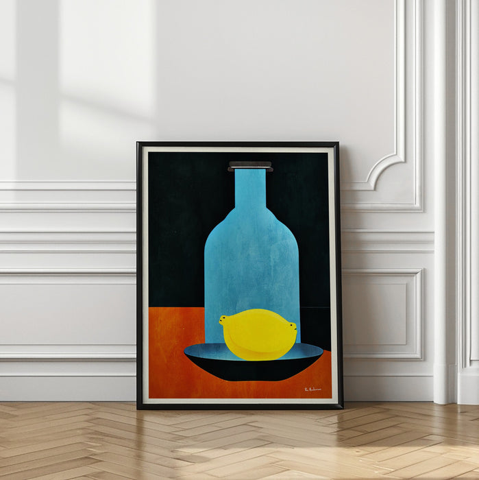 Bottle With (lonesome) Lemon : Skinny Bitch Framed Art Modern Wall Decor