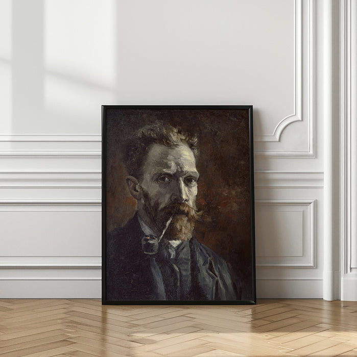 Vincent Van Gogh's Self Portrait With Pipe (1886) Framed Art Modern Wall Decor