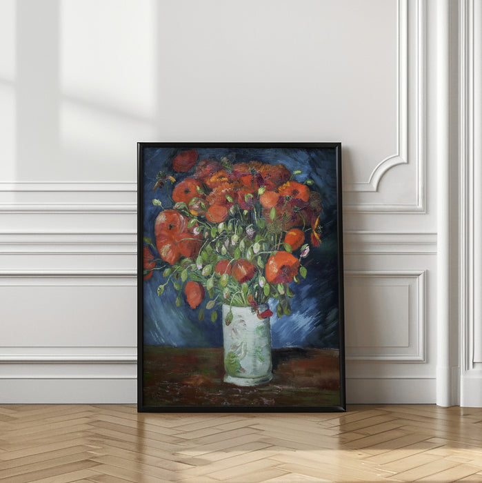 Vincent Van Gogh's Vase With Poppies (1886) Framed Art Modern Wall Decor