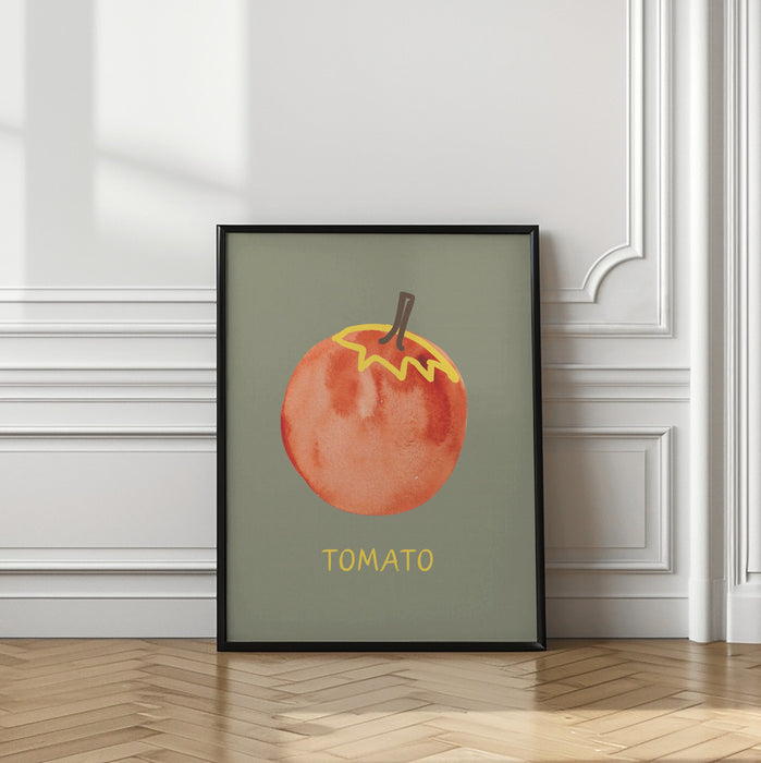 Tomato in Green Framed Art Modern Wall Decor
