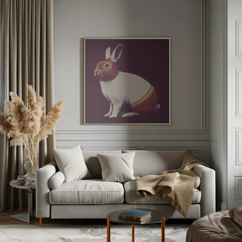 Lapin Catcheur Square Canvas Art  Florent Bodart 