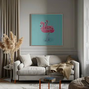 Flamingo on Resort Square Canvas Art  Artem Pozdniakov 