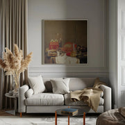 Classic dinner by Artem Pozdniakov Square Canvas Print Art for Modern Home Decor. Decorate your office or living room with canvas artwork