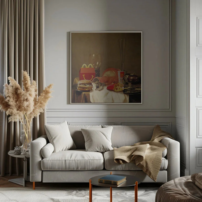 Classic dinner by Artem Pozdniakov Square Canvas Print Art for Modern Home Decor. Decorate your office or living room with canvas artwork