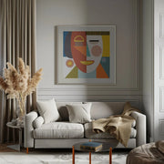 Faces Stripes Minimal Kopie by Ana Rut Bre Square Canvas Print Art for Modern Home Decor. Decorate your office or living room with canvas artwork