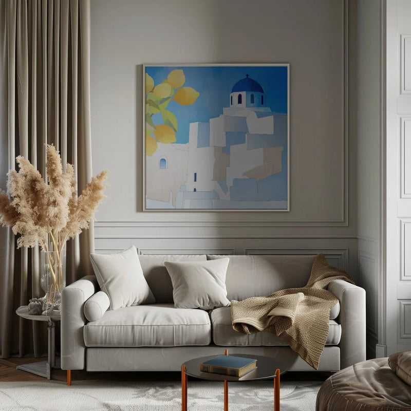 Santorini Neu by Ana Rut Bre Square Canvas Print Art for Modern Home Decor. Decorate your office or living room with canvas artwork