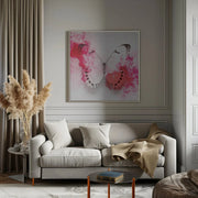 White Morpho Butterfly With Crimson Ink by Alyson Fennell Square Canvas Print Art for Modern Home Decor. Decorate your office or living room with canvas artwork